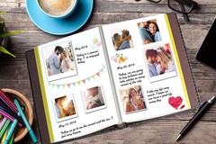 Photo Album Book, Family Album Self Adhesive Scrapbook, Leather Cover, Holds …