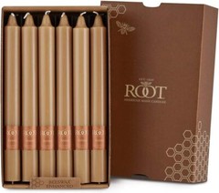 Root Candles Unscented Smooth Arista 9-Inch Dinner Candles, 12-Count, Beeswax