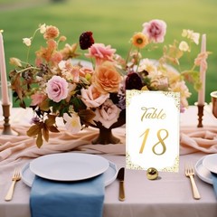 Gold Wedding Table Numbers 1-30 – Double Sided Foil 4×6 inches,