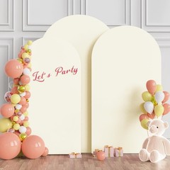 Portable Spandex Wedding Arch Cover Set in Ivory – 7.2FT, 6.6FT & 6FT for Events