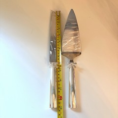 New Kate Spade Lenox Silverplate Cake Server & Knife Set w/ Bows Wedding