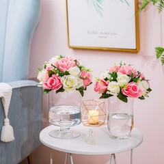 2pc Pink White Silk Rose Flower Ball Centerpiece Wedding Party Table Decor 10″