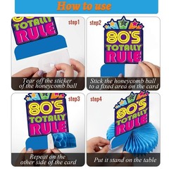 9 Pieces 80’s Retro Party Supplies 1980 6 x 8 inches, Multicolor