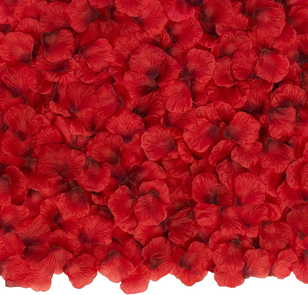 3000PCS Petalos De Rosa Rojo P�talos De Seda De Flores Artificiales Rojo Oscuro
