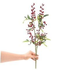 Artificial Berries, 2pcs Artificial Redberry with Stems 27.5″ Lifelike Fruits