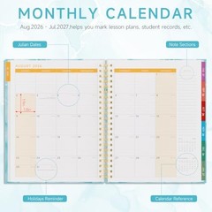 Teacher Planner 2026-2027, August 2026 – July 2027, 7 Periods Weekly and