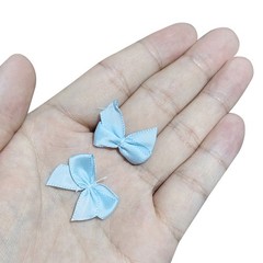 100 x Mini Ribbon Bows 10″ Mini Fabric Satin Ribbon Gift Flower Bows Wood White