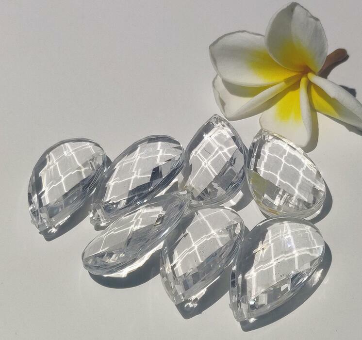 100Pcs 38mm Acrylic Crystal Prism Water Drop Pendant Chandelier Curtain Part