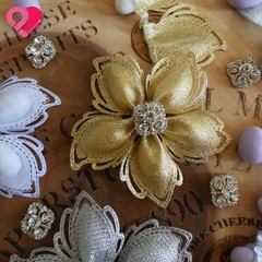 Flower Petal Pull Bow Ribbon Pouch Jordan Almond Holder Baby Wedding Party Favor