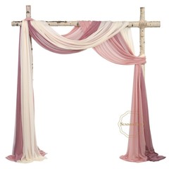 Wedding Decorative Drapes Arch Drapping 6.5Yards Windows Chiffon Fabric Curtains
