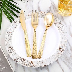 GOLD Elegant Designer Disposable Forks Wedding Party Catering Tableware Sale