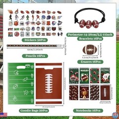 134-Piece Football Party Favor Set – 16 Stationery Items, Stickers & Gift Bags