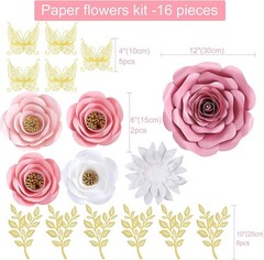 3D Rose Paper Flowers with Butterflies