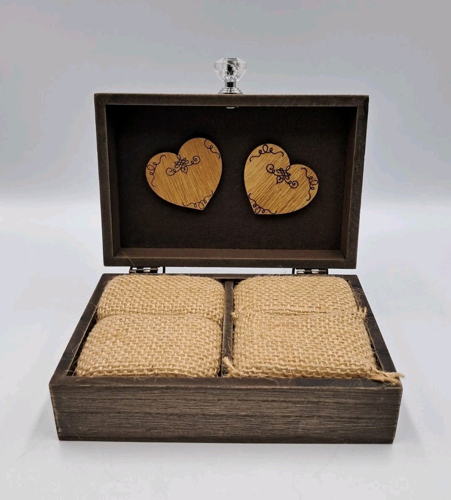 Wedding Ring Box Unique and Engagement Ring Holder Boxes for Rustic Brown