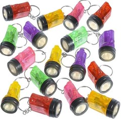 36 Mini Flashlight Keychains Assorted Neon Colors Party Favor Toys (3 dozen)