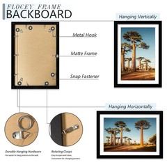 13×19 Picture Frame Set of 5, Black Poster Frame, Display Pictures 11 x 17 wi…