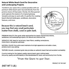 20 lbs. Natural White Beach Sand, Play sand, Sandbox Sand, Crafts and more.