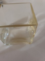 VTG Set Of 6 Glass Square Candle 2.5″ Amber Tint Clear MCM Glasses Bar Raw Edge