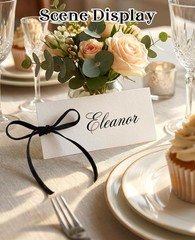 100 PCS Name Place Cards Table Setting Velvet Ribbon Wedding Party 3.94″x1.57″