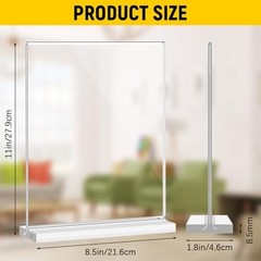 Acrylic Sign Holder 8.5 x 11 Inches 14 Pack Double Sided Clear 8.5×11 Inches