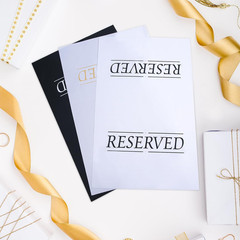 12 Pcs Reserved Seating Signs Reserved Chair Sign Printed Placeholder