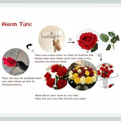 Fake Roses Artificial Flowers – Fake Artificial Roses Silk Flowers 10 Pcs Red