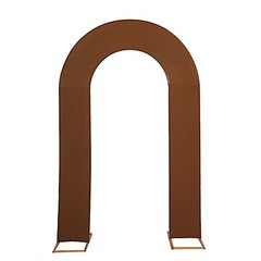 8ft CINNAMON BROWN Fitted Spandex Open Arch Double Sided Backdrop STAND COVER