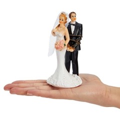 Juvale Funny Wedding Cake Topper, Bride Tied Up 2.6 x 4.6 x 2.3 inches, White