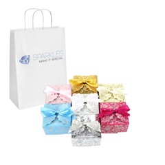 200 White Silver Medium Ribbon Wedding Favor Gift Boxes Party Event Candy Box