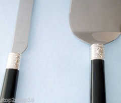 Vera Wang Wedgwood With Love Noir Cake Server Pair Black Enamel/Silverplate Trim