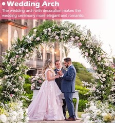 Queension Extra Large Wedding Arch for Ceremony 8.5Ft Wide 7.4Ft High, Metal Bal