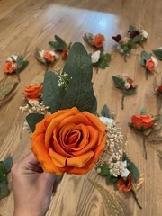 39 Artificial Flower Bundles And 60 Sage Green Chair Sashes