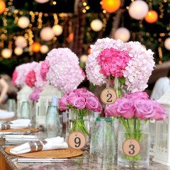 10Pcs Durable Wooden Slice Table Numbers Hanging Wedding Centerpieces Decor