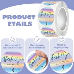 500PCS Thank You Stickers, 1.5″ Thank You for Supporting My Small Business St…