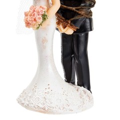 Juvale Funny Wedding Cake Topper, Bride Tied Up 2.6 x 4.6 x 2.3 inches, White