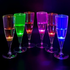 DIWNELEM Plastic 150ml Wine Champagne Flute 6 Count (Pack of 1), 6 Mixed