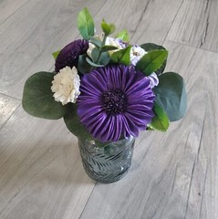 Budget Friendly Purple Wedding Centerpieces for Jars Sola Wood Flower Bouquets