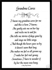 GRANDMA CARES Matted Calligraphy font from any Child