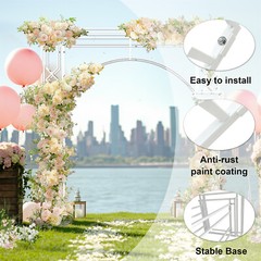 258CM Tall Metal Wedding Arch Backdrop Stand fr Party Celebration Garden Trellis