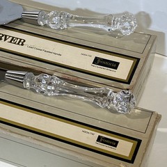 FOSTORIA 24% Lead Crystal Faceted Handle HOSTESS CAKE KNIFE & PASTRY SERVER
