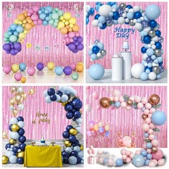 TenLaitech Curtain Pink Foil Backdrop, 3 PCS 3.3 x 9.9 ft, for Galentines Day…
