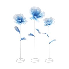 3pcs Blue Giant Artificial Flower 1.2/1.4/1.7m Decoration for Wedding Background