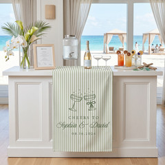 Personalized Wedding Bar Sign, Custom Engagement Cocktail Hour Bar Table Runner