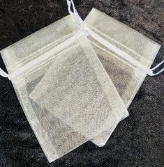 75 White Organza Birdseed Bags, Organic Wedding Toss , All Natural, Eco-friendly