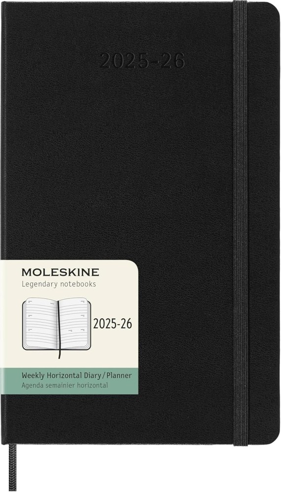 Moleskine Classic 18 Month 2025-2026 Weekly Horizontal Planner, Hard Cover, L…
