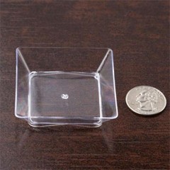 Plastic CLEAR 2″ Elegant Mini Square PLATES Disposable Party Wedding Home