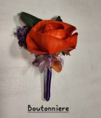 Orange Purple Rose Calla Lily Sola Wood Bridal Wedding Bouquet Accessories