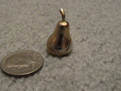 2 Gold Tone And Silver Tone Pear & Apple Place Card Holders