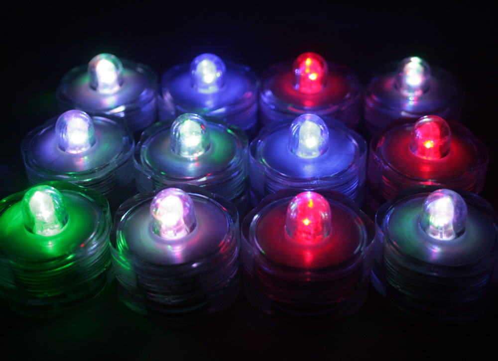 10 Multi Color Change Led SUBMERSIBLE Wedding Waterproof Floral Decor Tea Light
