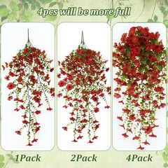 Artificial Flowers Plastic Fake Plants UV Resistant Home Garden Decor In/Outdoor